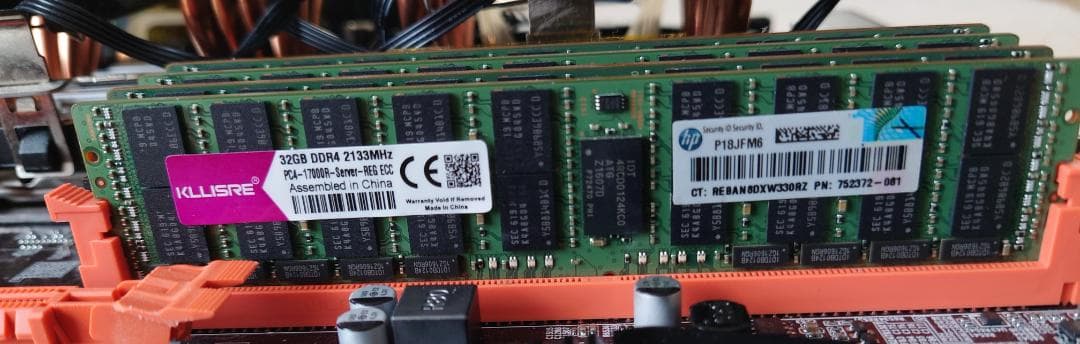 KLLISRE 256GB DDR4 ECC メモリー 32GB×8枚