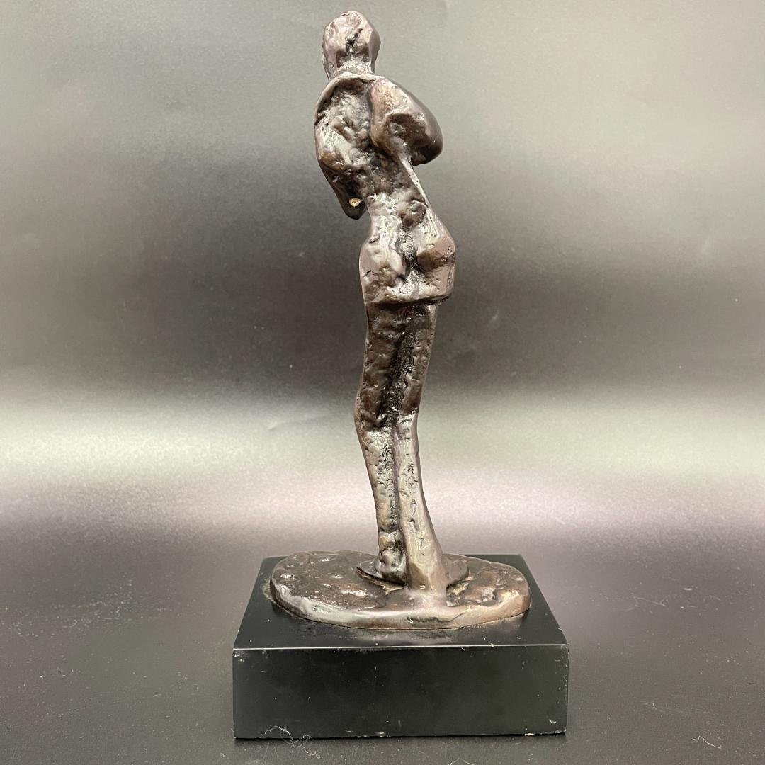 ブロンズ像 フルートを持つ人物像 ミッドセンチュリーモダン 抽象彫刻 SB17