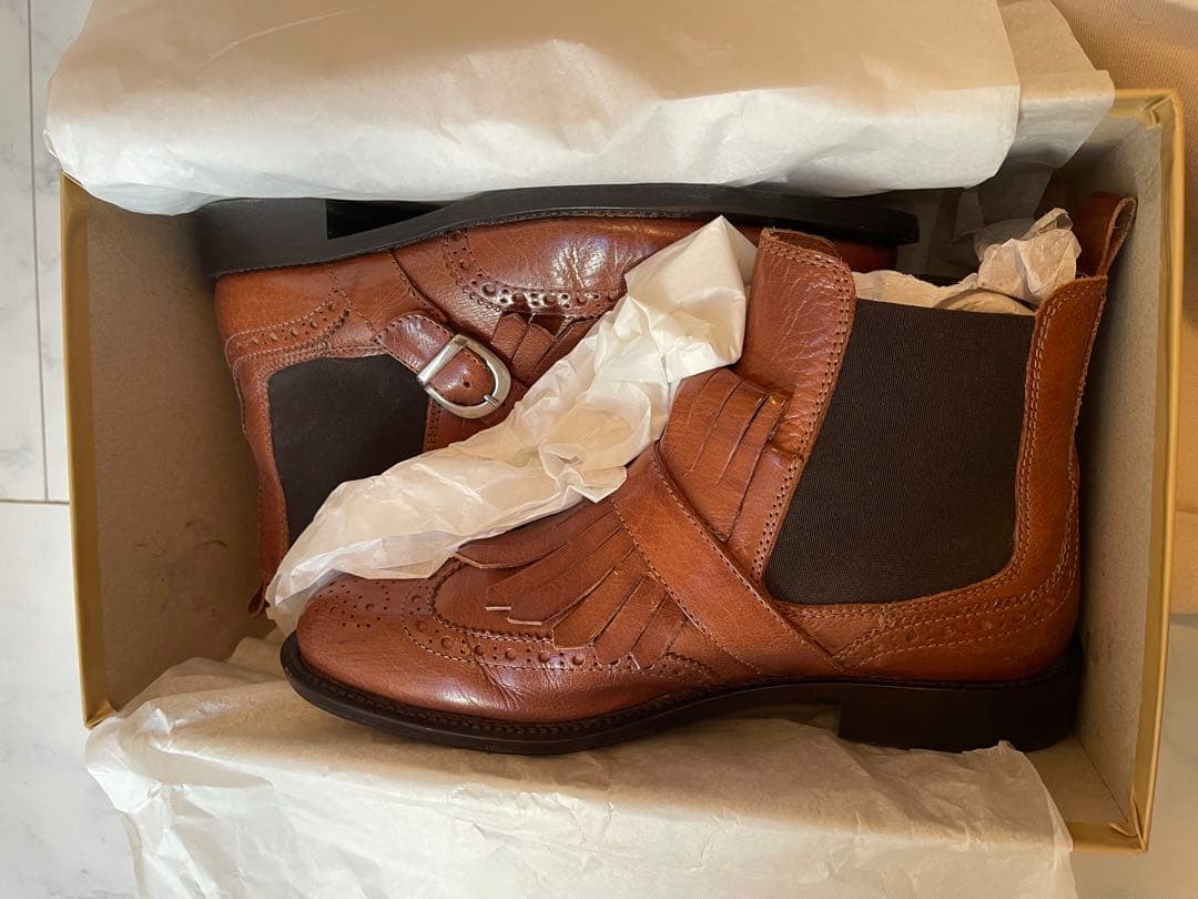 ディエゴベリーニ キルトタッセル サイドゴア ブーツ ウィングチップ イタリア