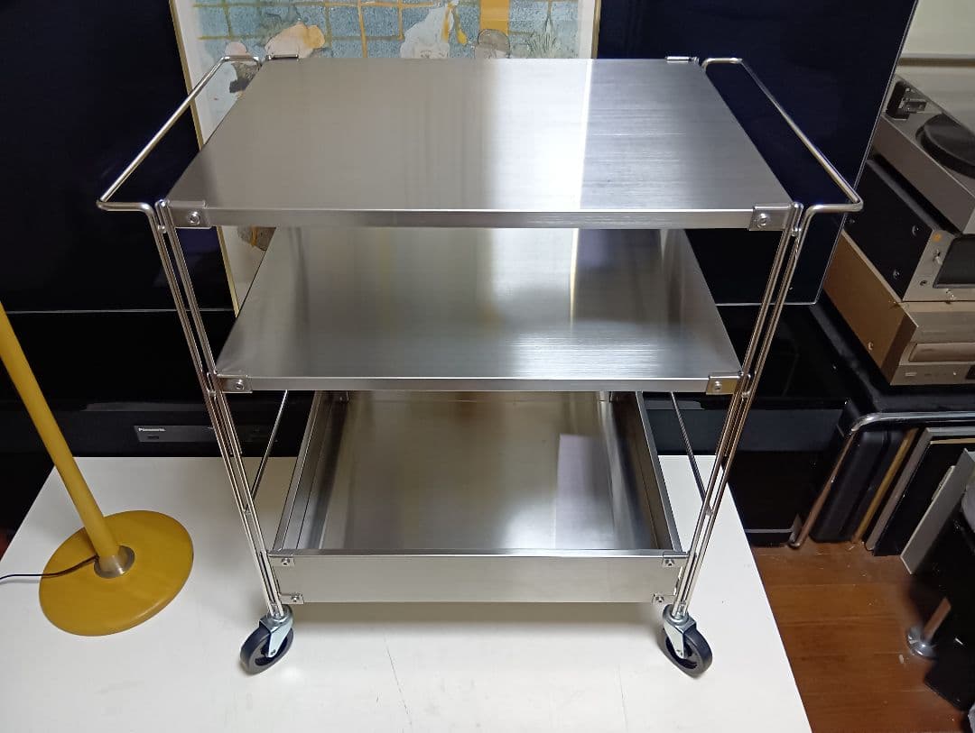 無印良品 ステンレスユニットシェルフワゴンセット キャスター付