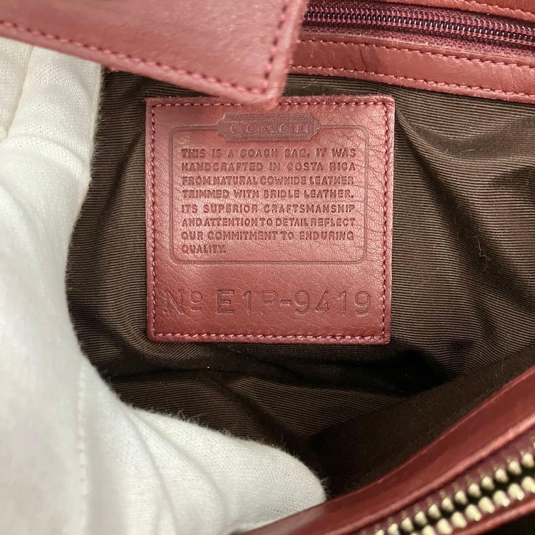 【美品・上質】オールドコーチ レザー ハンドバッグ バーガンディ（赤茶）