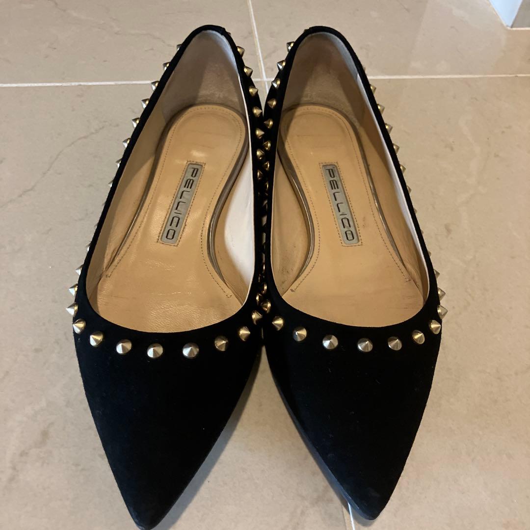 美品✨ペリーコ アニマ スエード フラットシューズ スタッズ 35