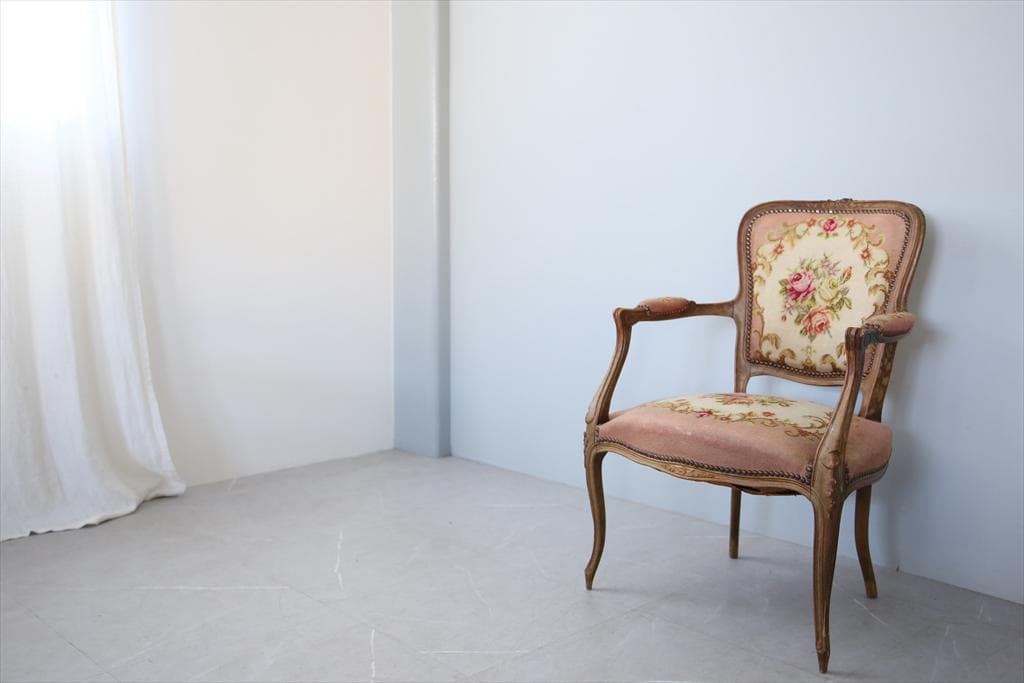 フランスアンティーク猫脚サロンチェア/木製肘掛けイス/アームソファ(89-46)