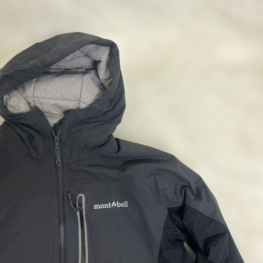 【美品】モンベル　スキーウエア　ダウンジャケット　Mサイズ　グレー　ブラック