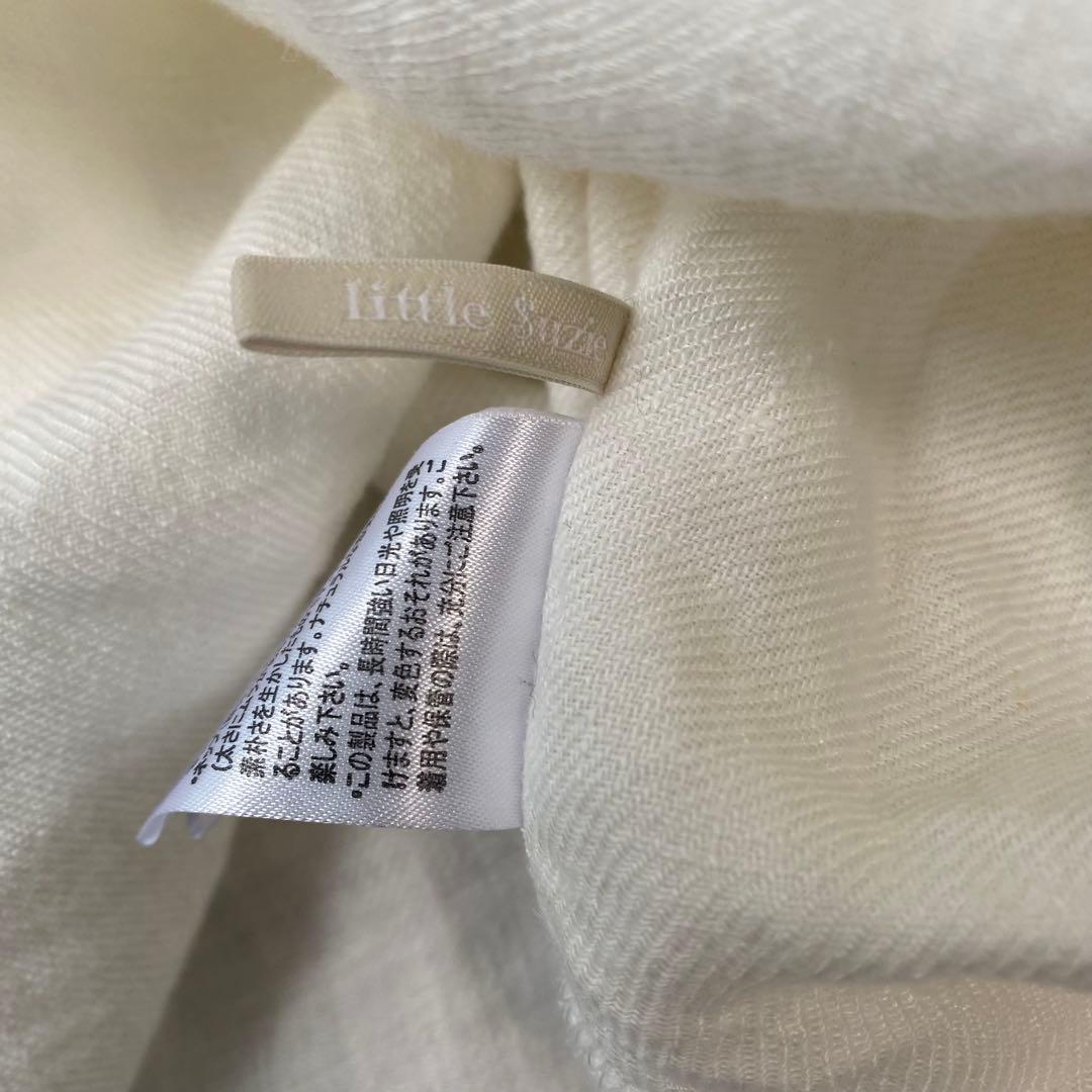 little suzie リトルスージー ギャザー襟ブラウス　白　リネン