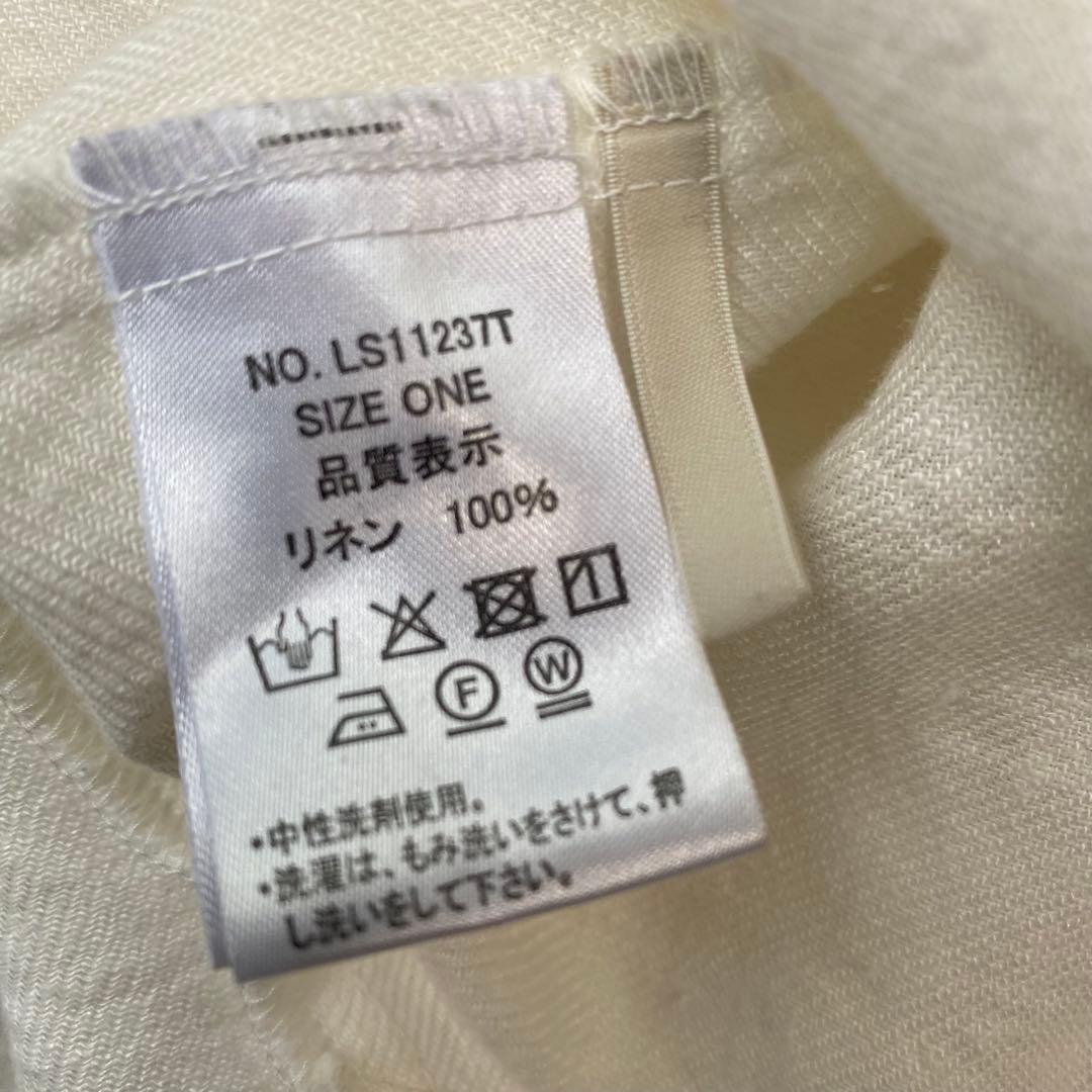 little suzie リトルスージー ギャザー襟ブラウス　白　リネン