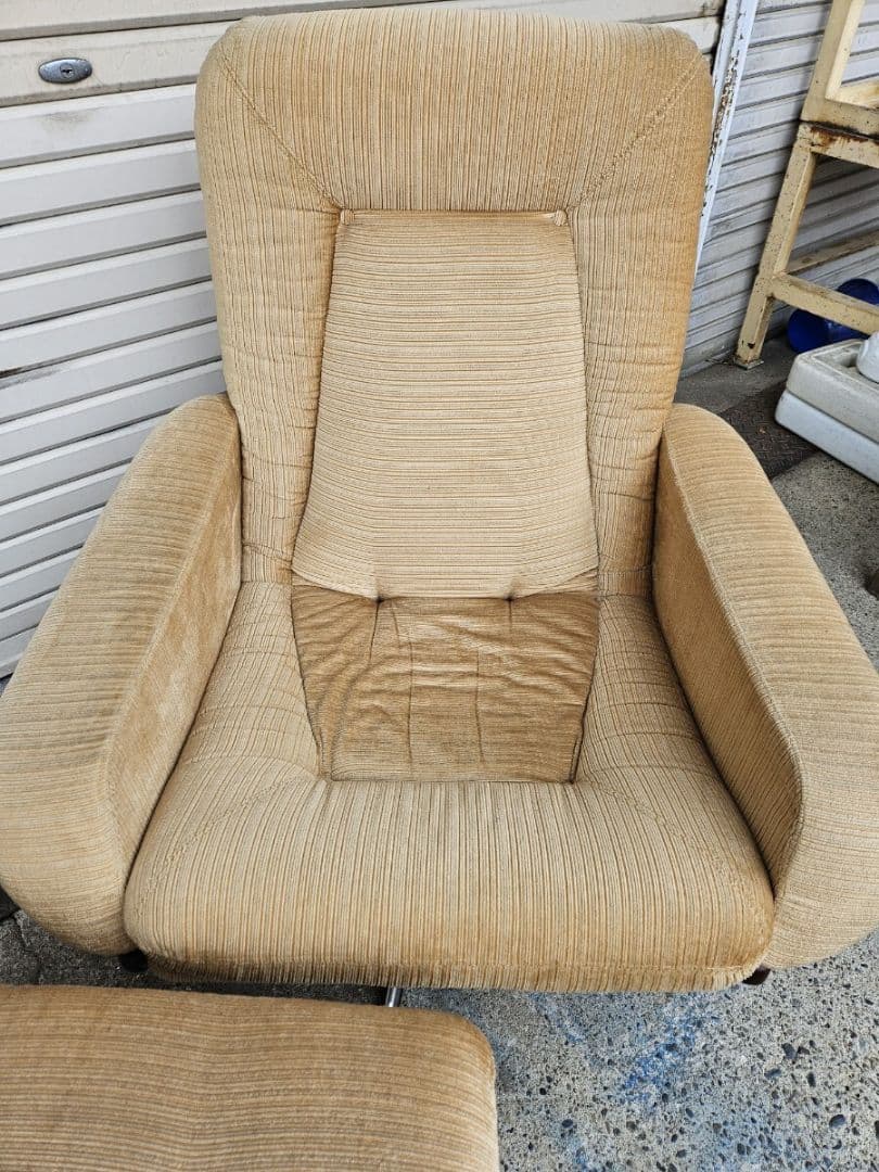 hukla japan フクラ ヴィンテージ 1人掛けソファ オットマン付き