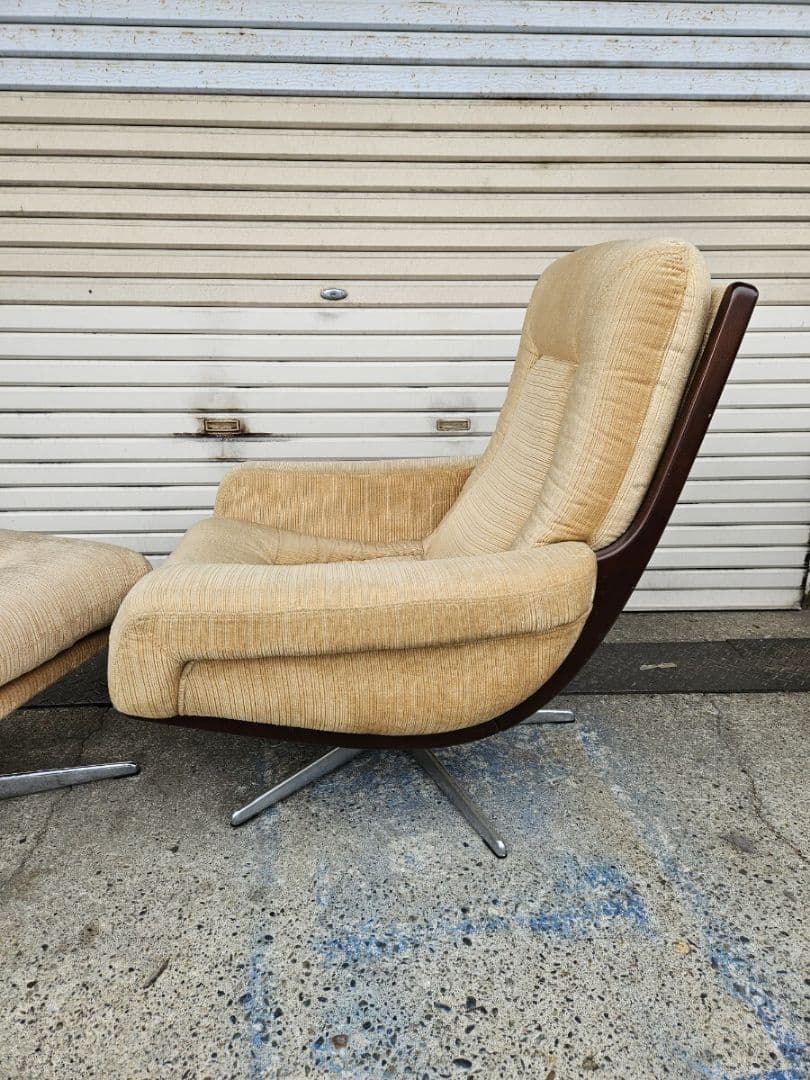 hukla japan フクラ ヴィンテージ 1人掛けソファ オットマン付き