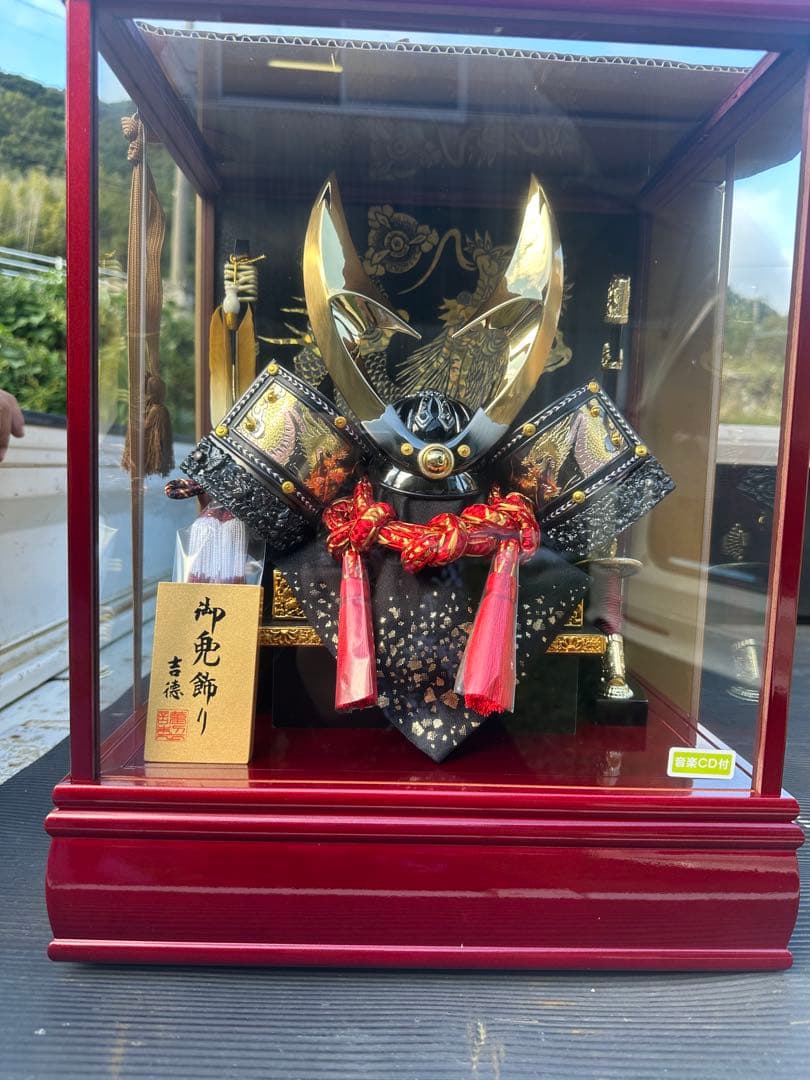 五月人形 武士の兜 ケース付き 約30cm