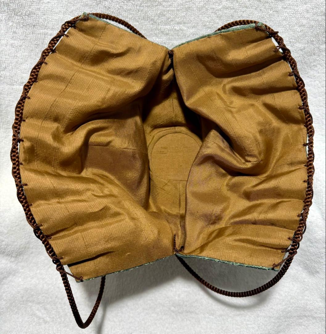 遠州流 茶道具 仕覆 茶碗用 紅心錦 緑 深緑 【匿名配送】