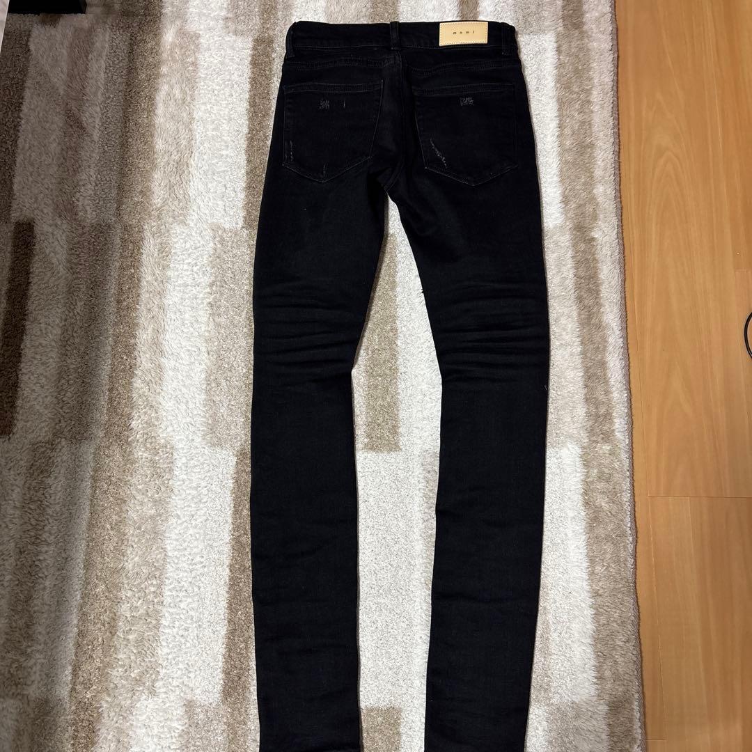 mnml ダメージ加工スキニーデニムパンツ ブラックミニマル