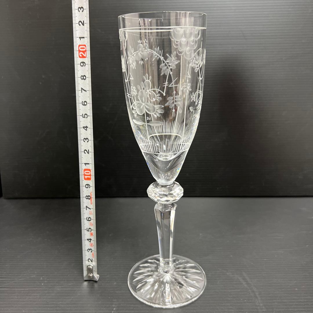マイセン　クリスタル　シャンパングラス　高さ22.2㎝　東Y7-1128☆1F
