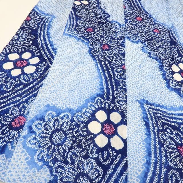 専用Y3483◆美品 有松鳴海絞り 綿 仕付け糸付 手縫い仕立て 高級浴衣
