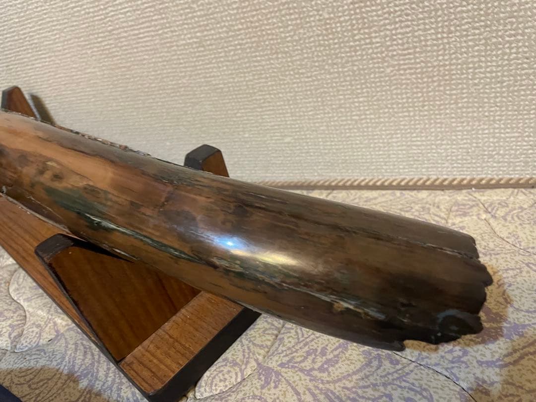 ★【実物】 大きなマンモスの牙 希少な一本モノ！ 美しい天然模様！