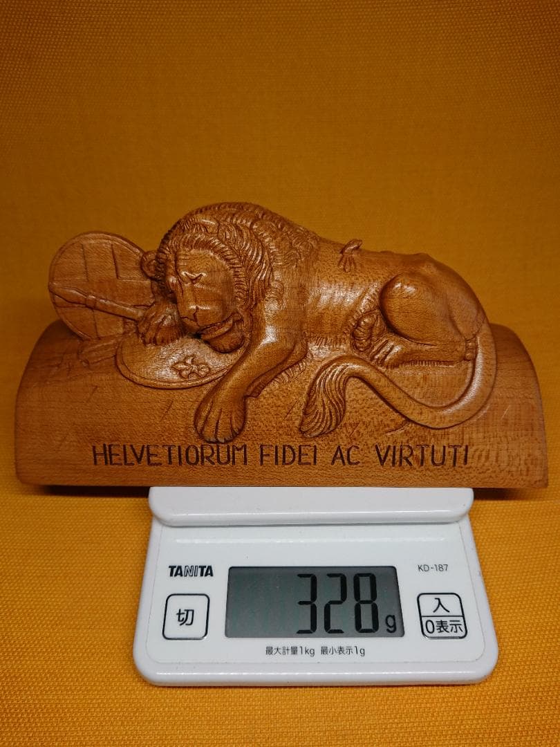 【美品】ライオン　木彫　ヨーロッパ　置物　インテリア　工芸品　美術品　A3371