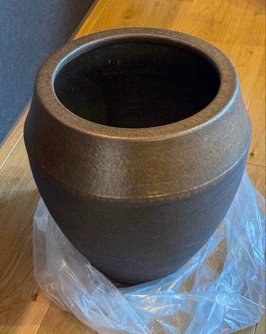 Barrel Long 信楽焼 ブラウンゴールド 鉢カバー 10号用 プランター