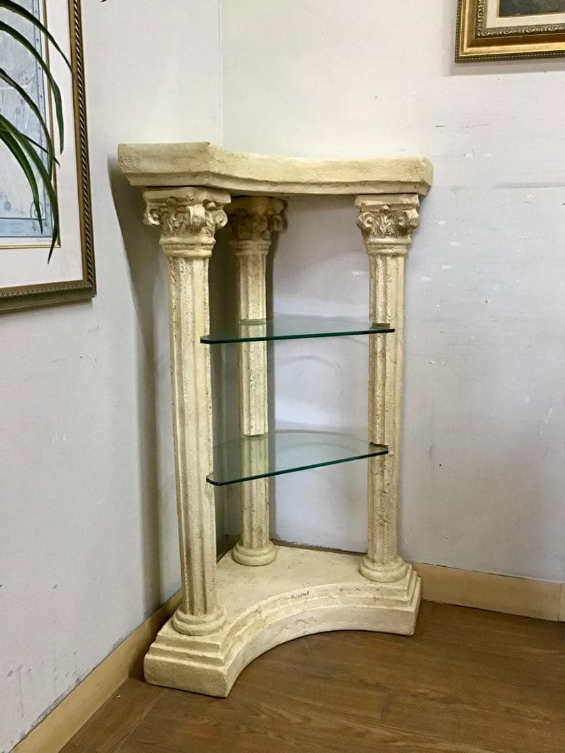 レティシア☆管357☆デコラティブ☆ギリシャ神殿☆コーナーシェルフ☆飾り棚
