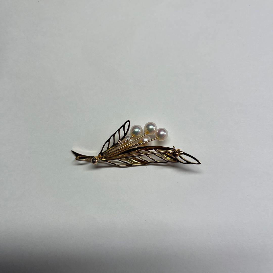 真珠付18Kブローチ