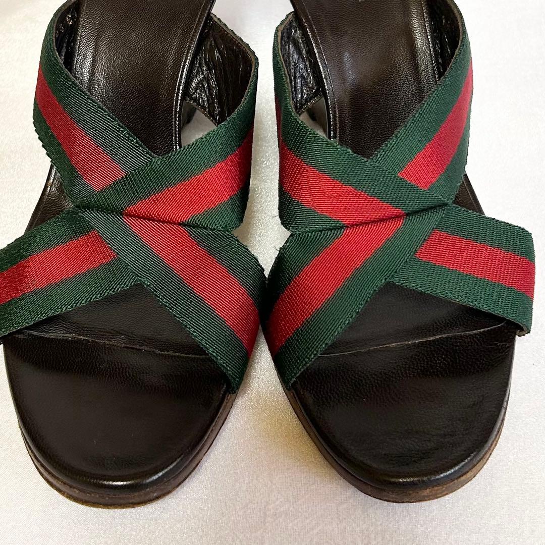 グッチ GUCCI ミュール パンプス ヒール ウェッジソール サンダル