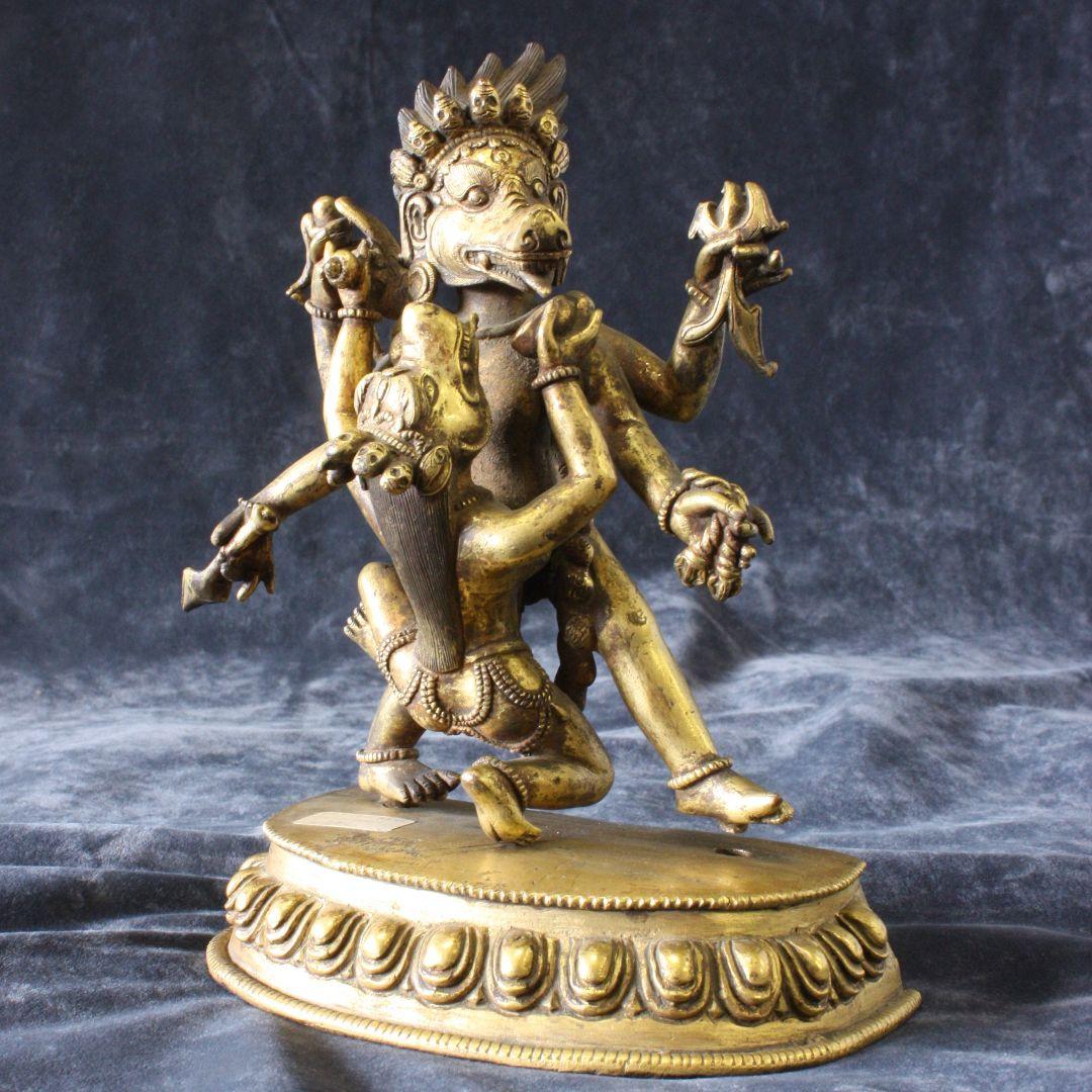 馬頭・牛頭観音像　歓喜天　ハヤグリーヴァ・シャクティ（ヤブユム)