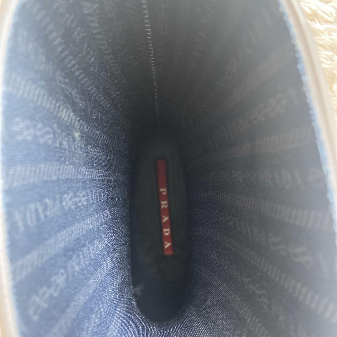 プラダ　レインブーツ　三角ロゴ　グレージュ　36 長靴　ラバー素材