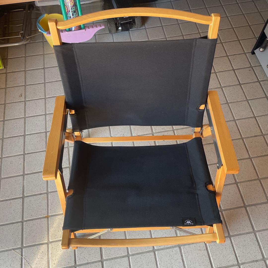 DVERGドベルグ折りたたみ式アウトドアチェア 2脚 黒 ブラック