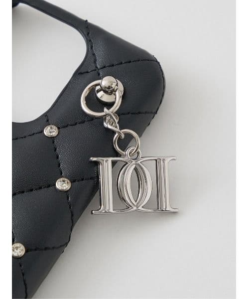 Darich キルティングビジューDDチャームiPhoneケース　14Pro　黒