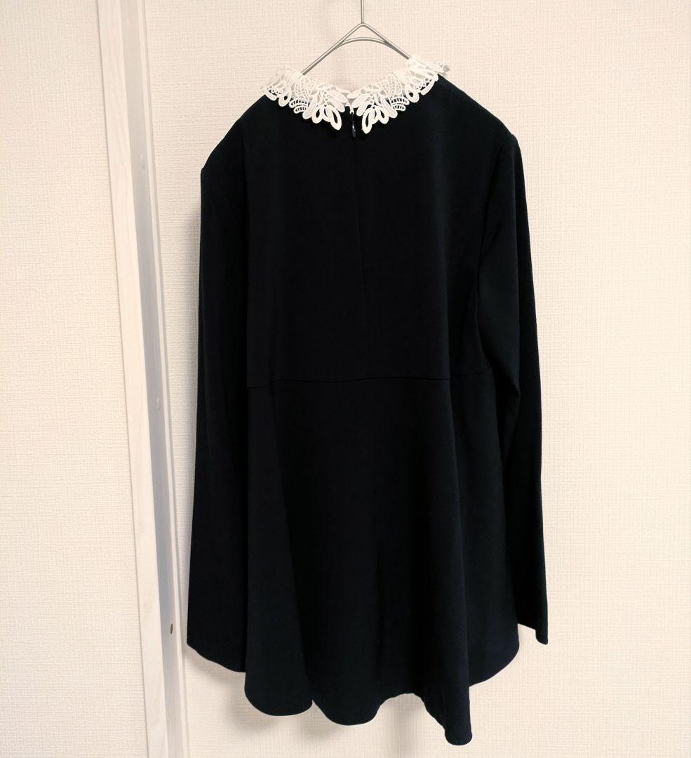 ユナイテッドアローズ FEEL CLEAN 2wayブラウス ペプラム ネイビー