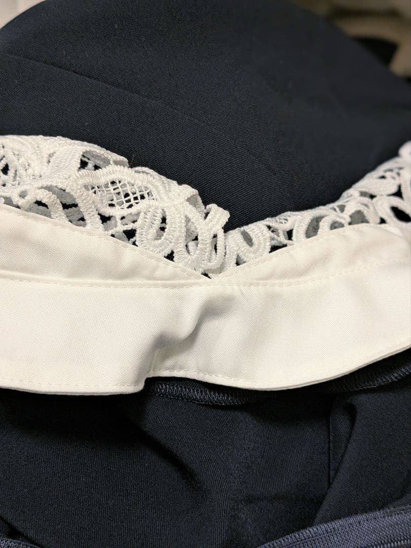 ユナイテッドアローズ FEEL CLEAN 2wayブラウス ペプラム ネイビー