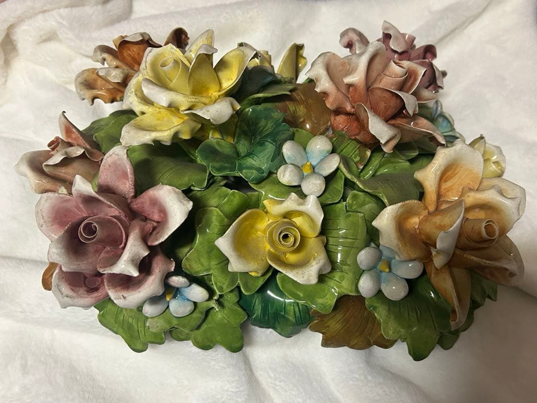 イタリア アンティーク 陶花