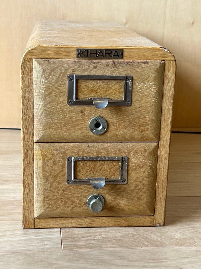 KIHARA 木製 2段引き出し収納ボックス