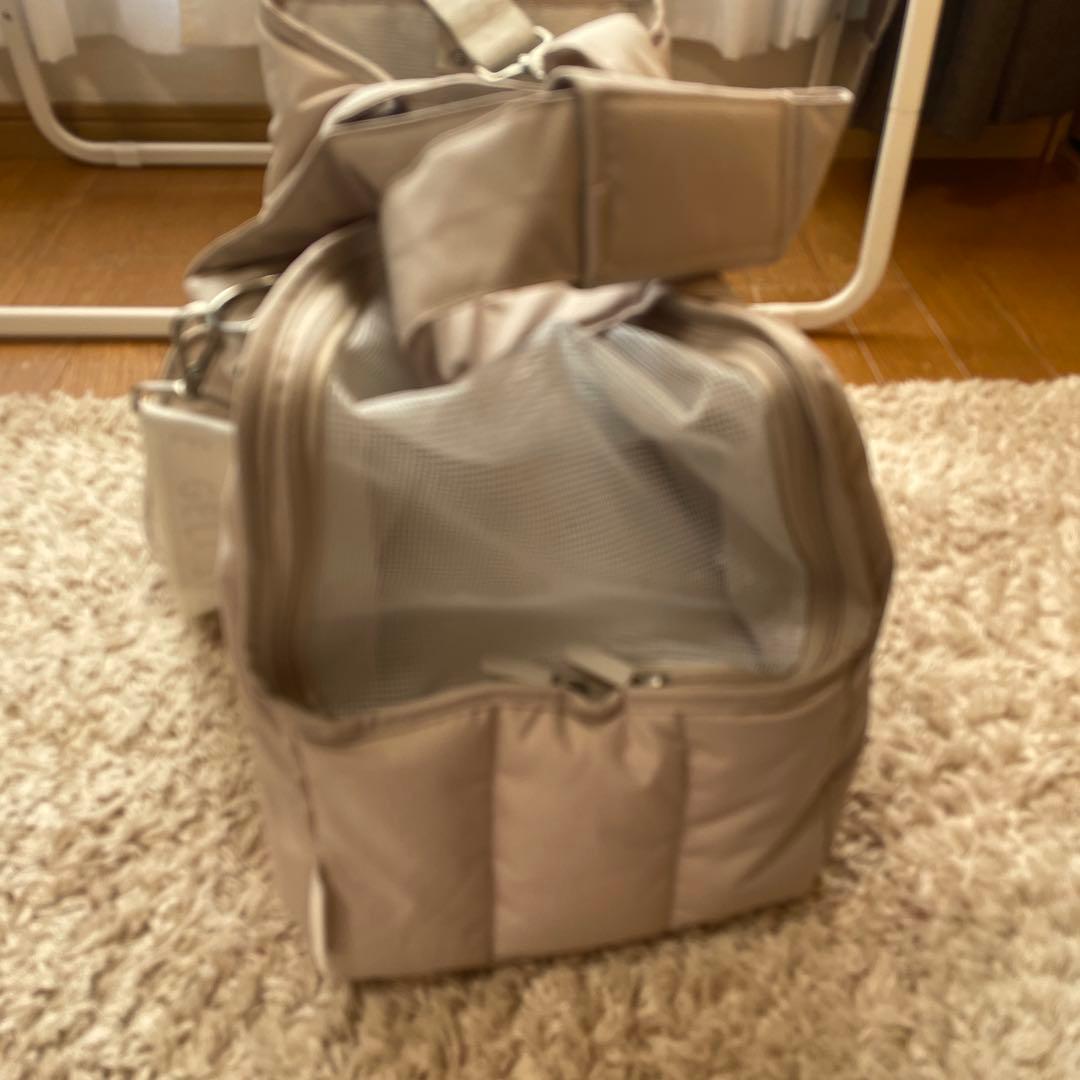 ジェラートピケ 【CAT&DOG】キルティングキャリーバック ベージュ