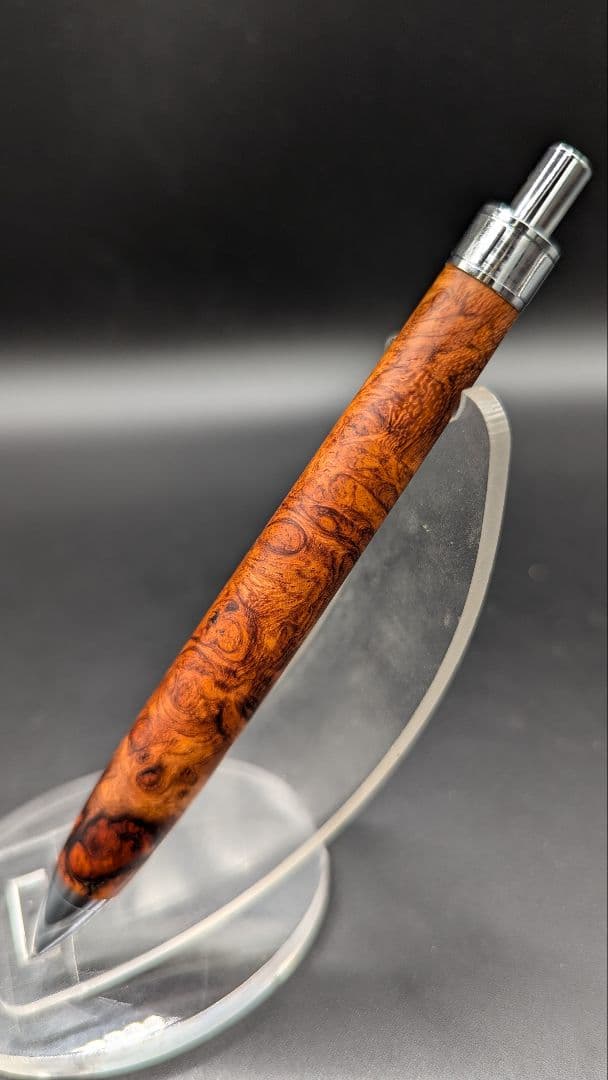 465ペン工房翌檜　本花梨　瘤杢　木軸シャーペン　ボールペン