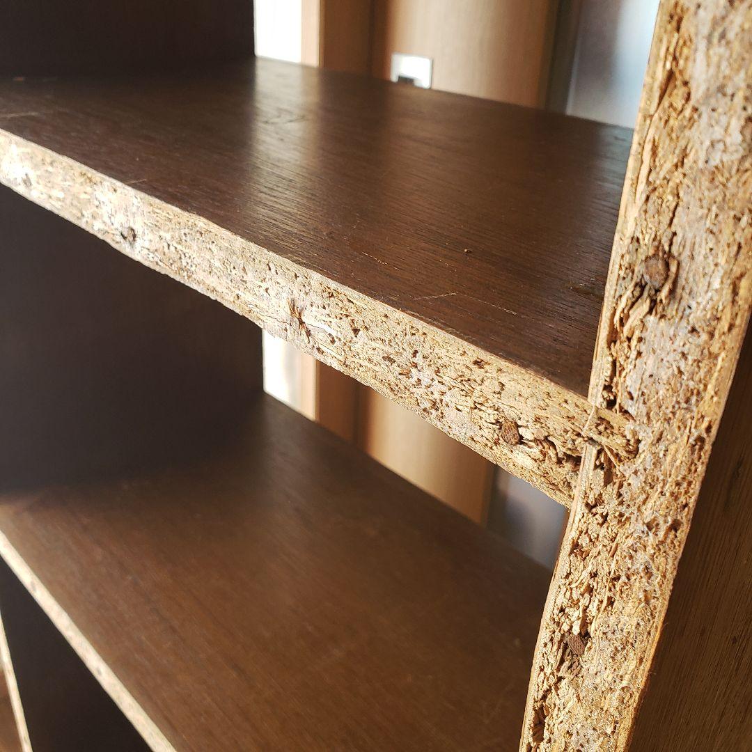 ラワンの5段収納棚　木製　ラワン材　オープンラック　古家具