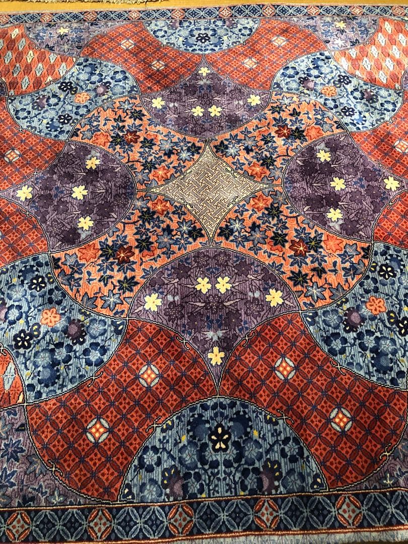 山形緞通 オリエンタルカーペット 絨毯 小槌四季紋