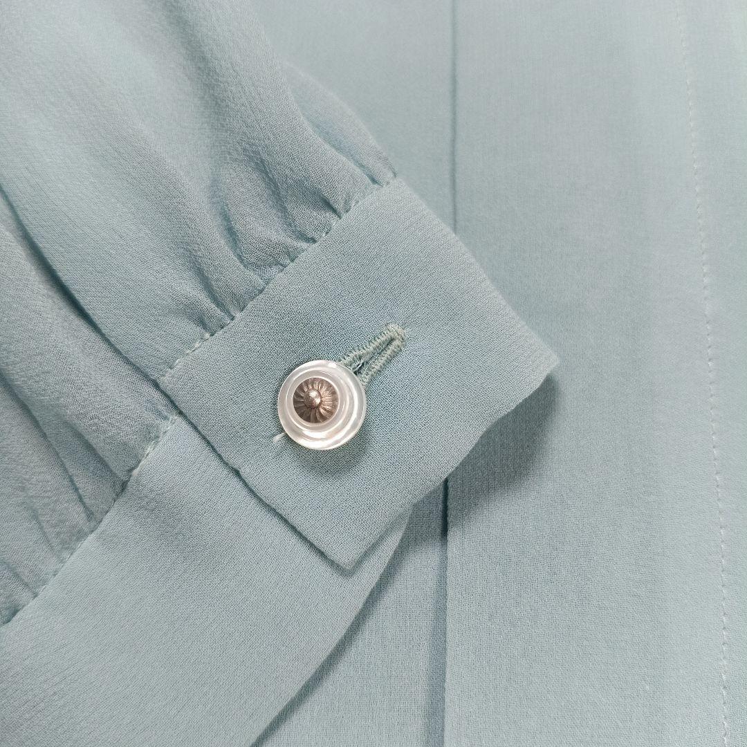 極美品✨ミナペルホネン現行　シルク100 シフォンブラウス　希少40　マオカラー