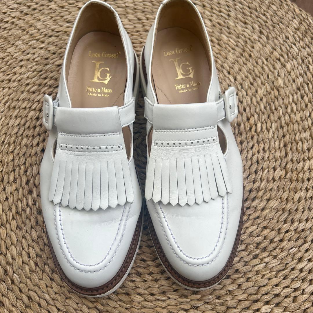 Luca Grossi キルトデザインストラップシューズ
