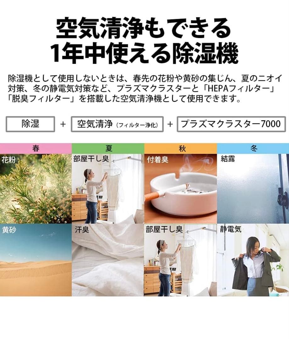 シャープ　除湿機　空気清浄機　プラズマクラスター CV-EF120