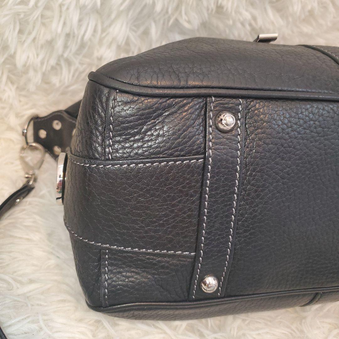 ⭐べるふぉん⭐TOD'S ハーフムーン ショルダーバッグ シボ革 ブラック