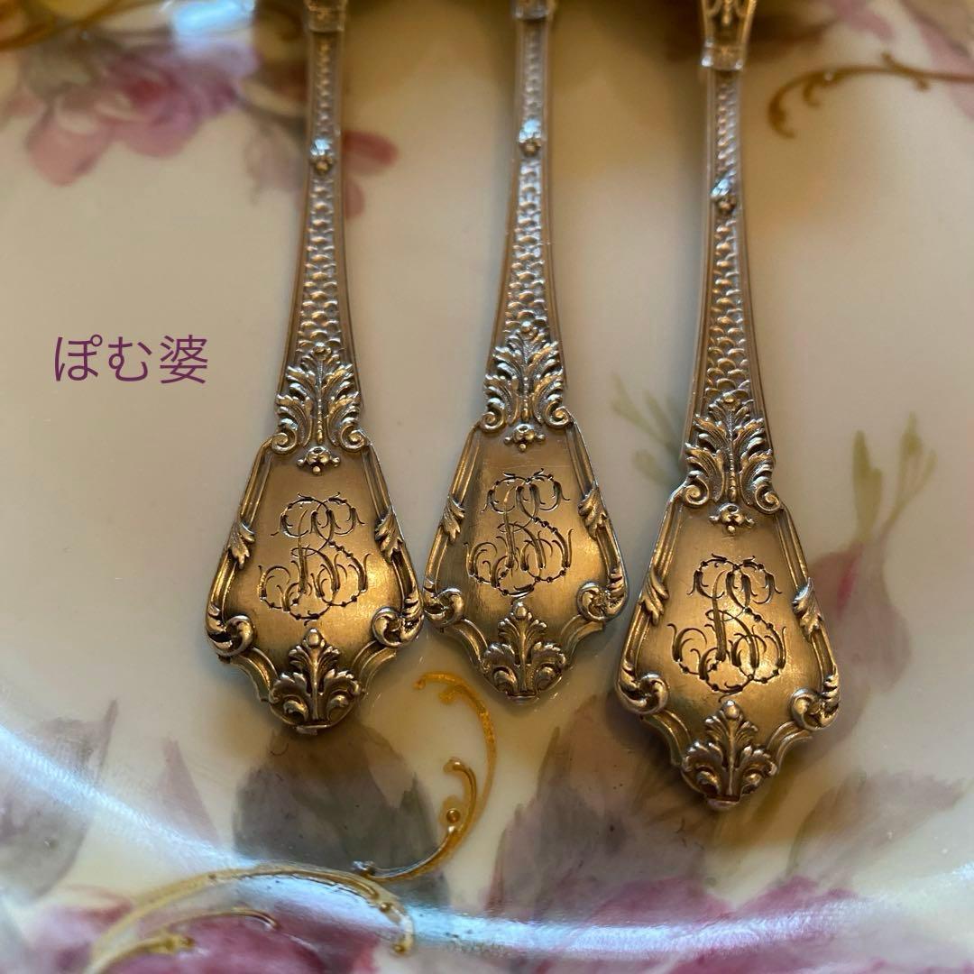 【フランス／アンリ・ラペール】純銀／コーヒースプーン ２本