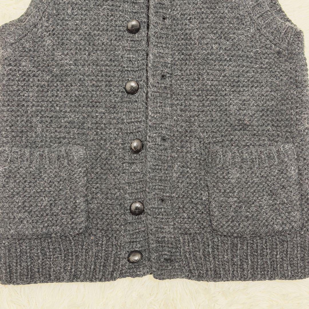 コムデギャルソンオム ニット ベスト ショールカラー ボタンベスト 厚手ニットM
