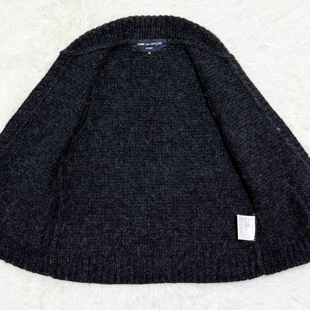 コムデギャルソンオム ニット ベスト ショールカラー ボタンベスト 厚手ニットM