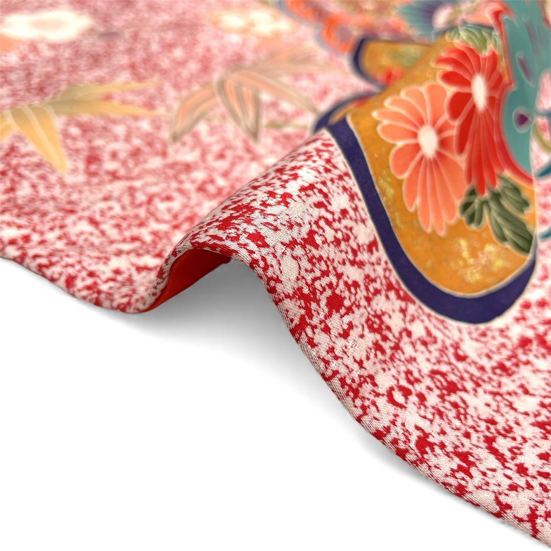 ◎mk-1817　七五三　女の子　着物・帯セット　7歳　　12-15