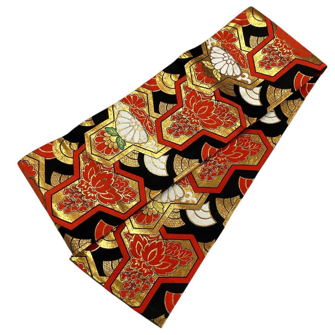 ◎mk-1817　七五三　女の子　着物・帯セット　7歳　　12-15