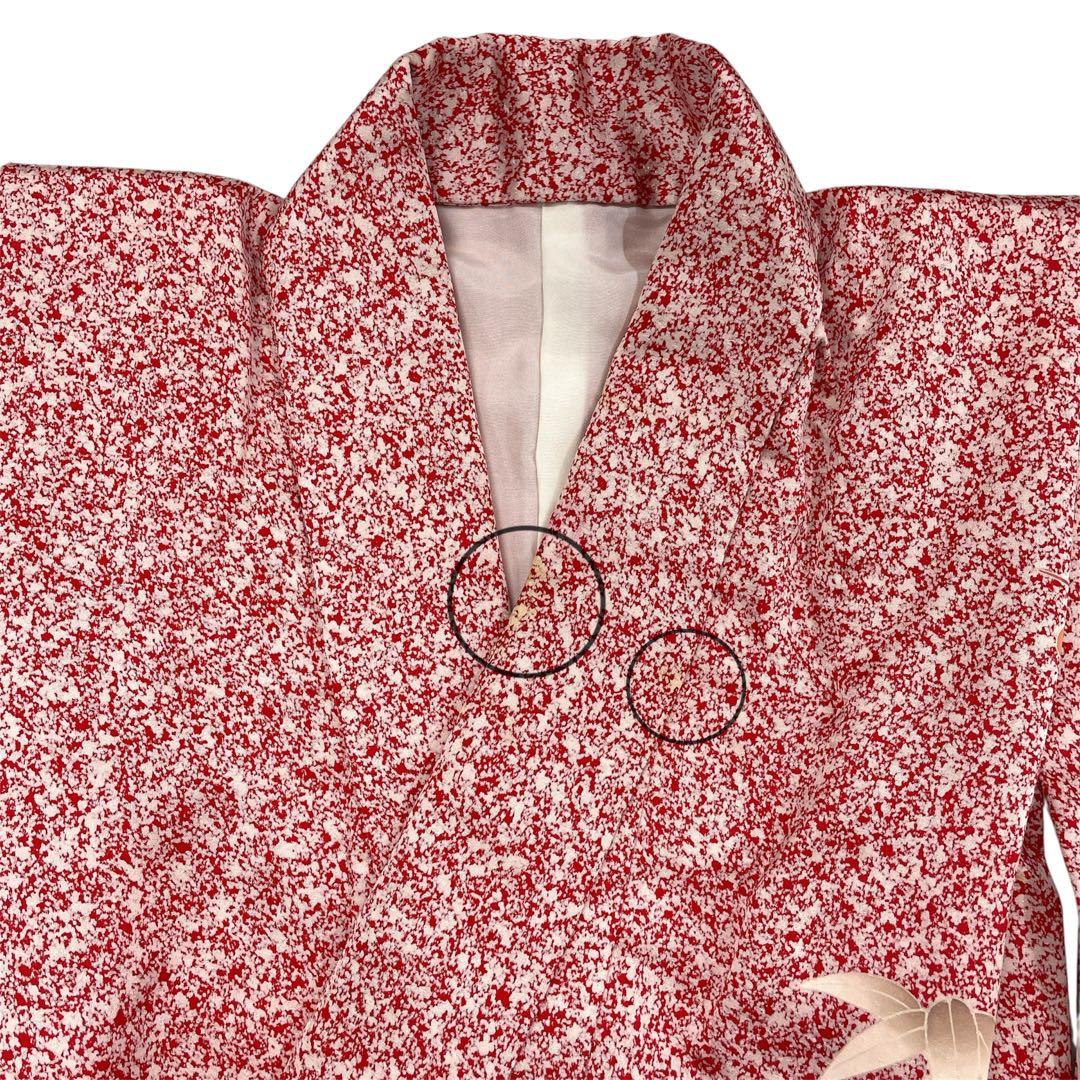 ◎mk-1817　七五三　女の子　着物・帯セット　7歳　　12-15