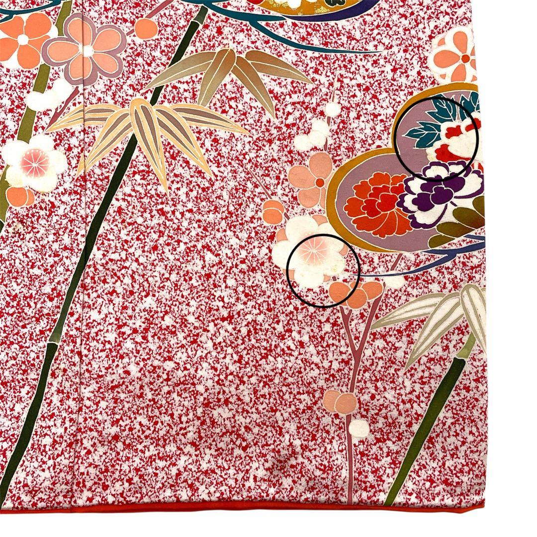 ◎mk-1817　七五三　女の子　着物・帯セット　7歳　　12-15