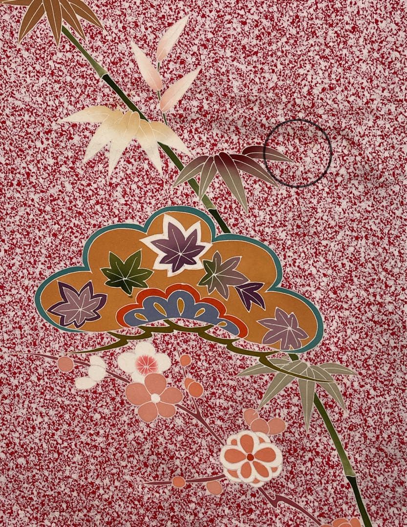 ◎mk-1817　七五三　女の子　着物・帯セット　7歳　　12-15