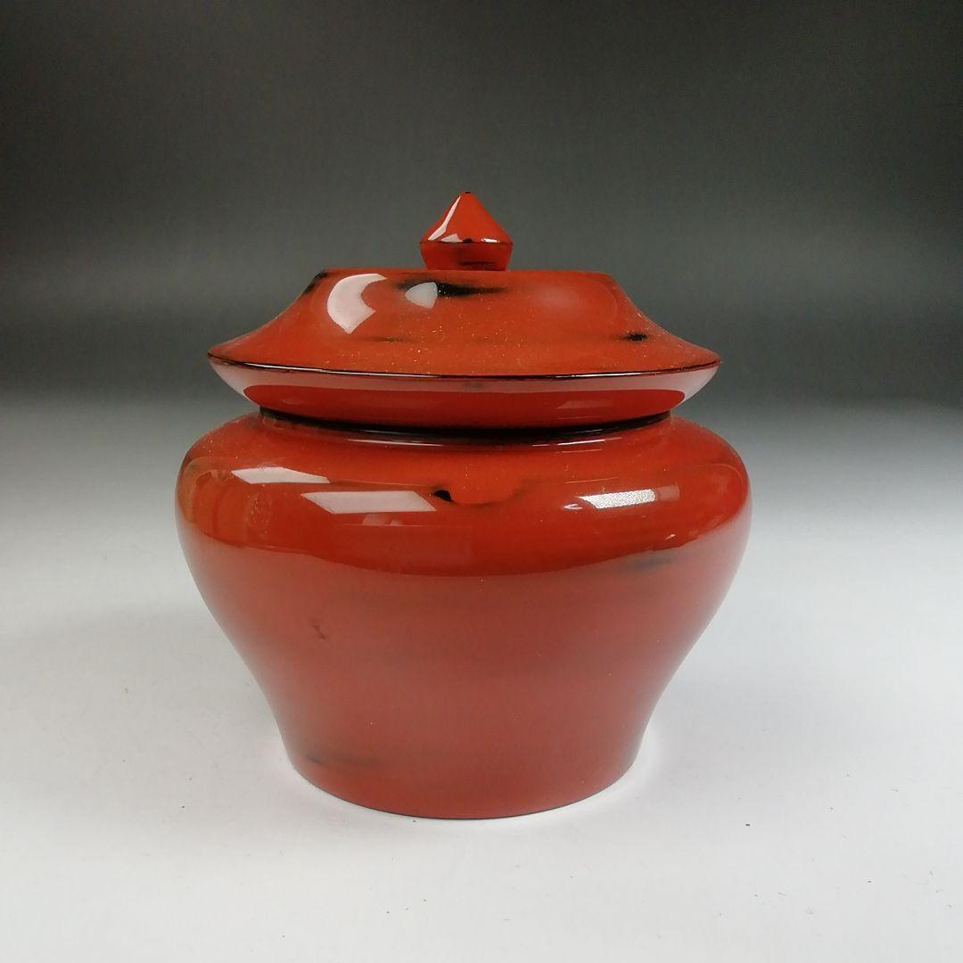 Ｔ８７９　茶入　『根来塗　茶壷』『坂下雄峰 作』　共箱　茶器　茶道具