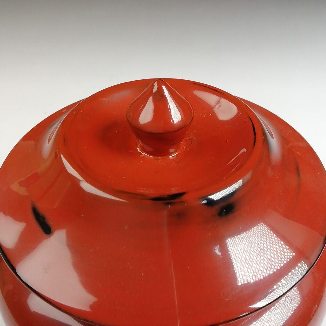 Ｔ８７９　茶入　『根来塗　茶壷』『坂下雄峰 作』　共箱　茶器　茶道具