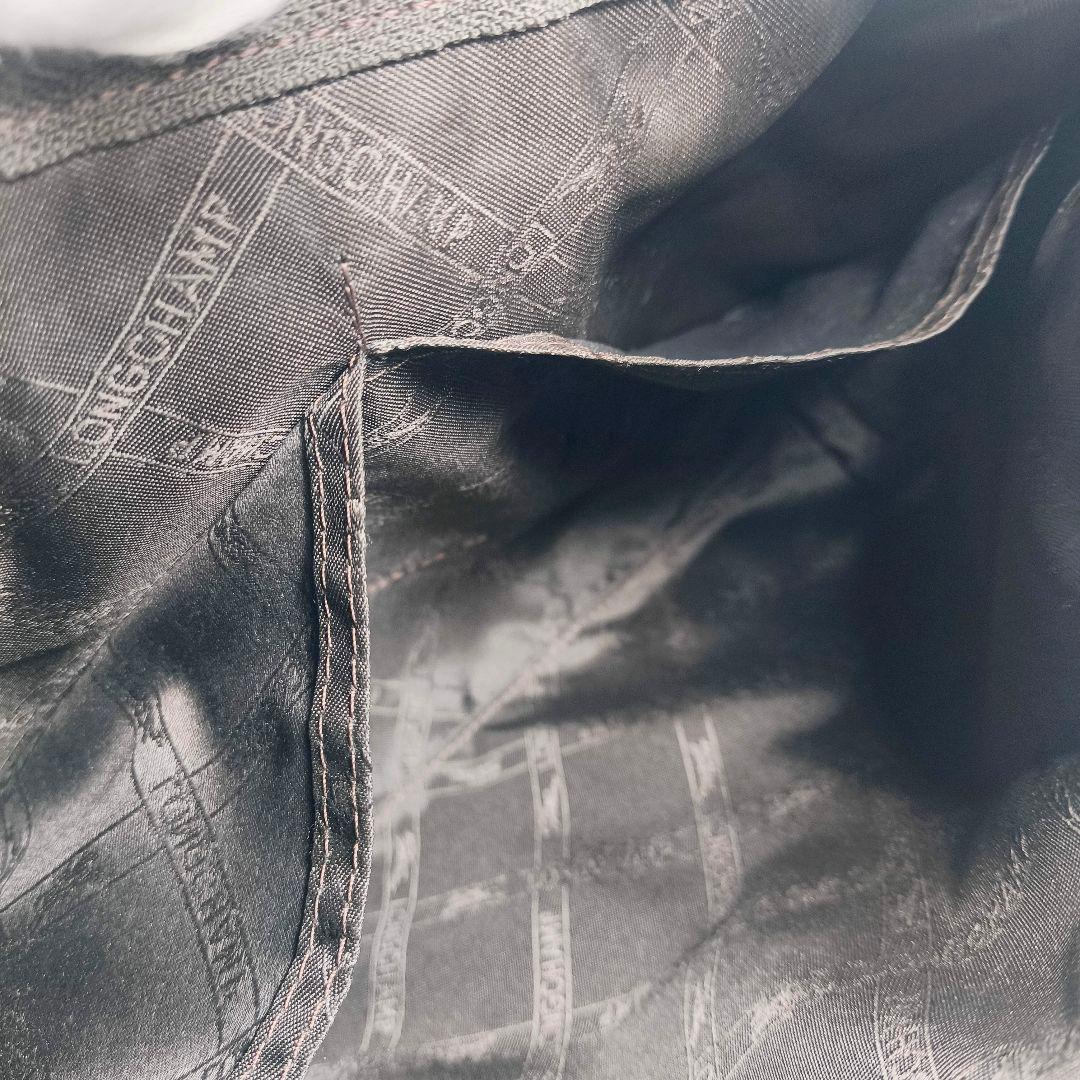 美品 ロンシャン シボ革 ショルダーバッグ LONGCHAMP